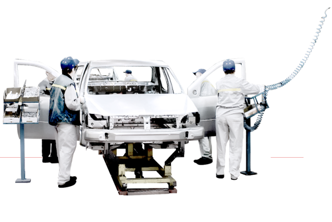 Image of People cleaning and painting a car body