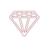 Line sketch of diamond raised with both hand