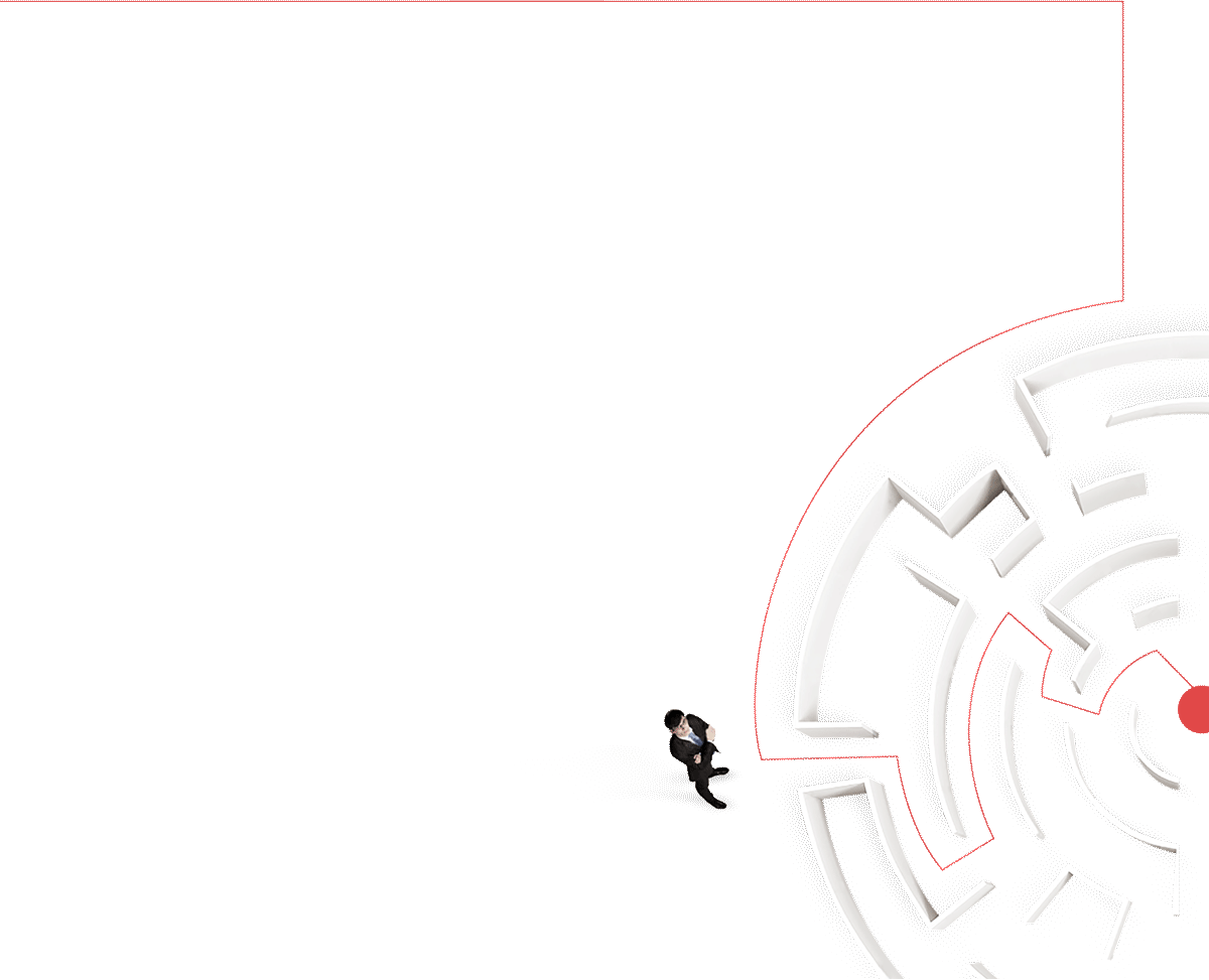 Man standing in front of maze